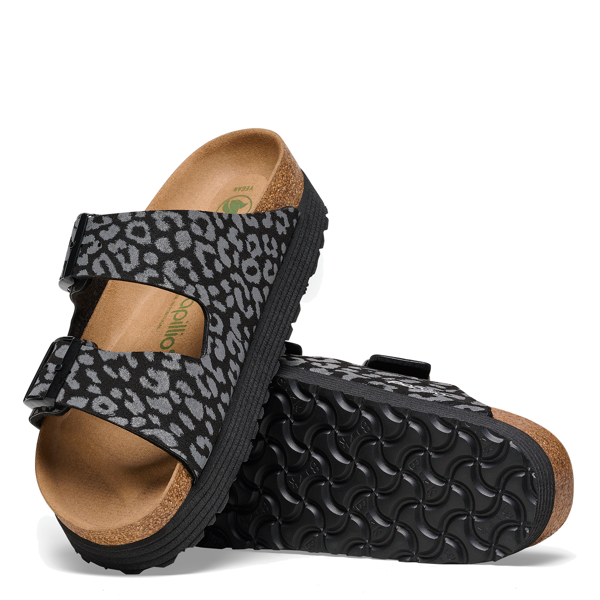 Arizona Platform Vegan Black Leopard Birko Flor Women Village Shoes Fresno