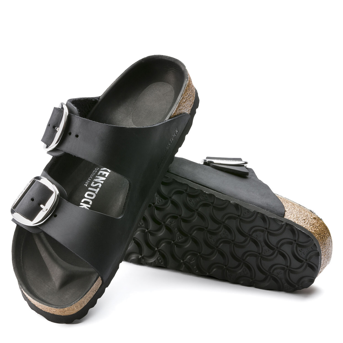 Arizona Big Buckle Black Oiled Leather Women Village Shoes Fresno