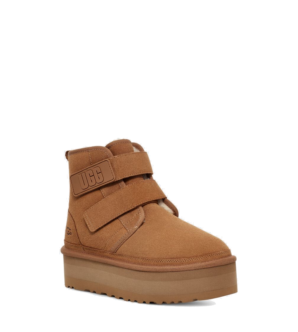 UGG Neumel Platform Suede Zip Boot in Brown