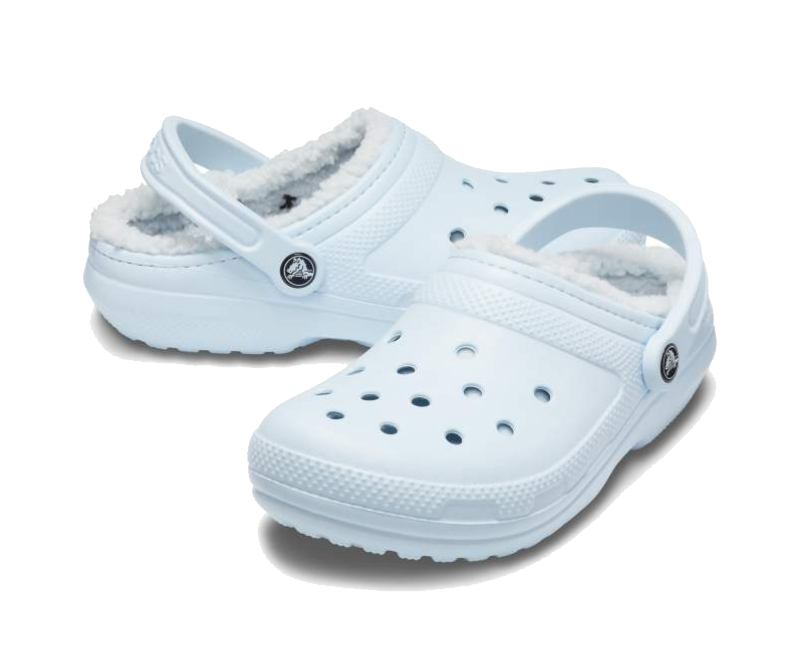 Pale blue fuzzy best sale crocs