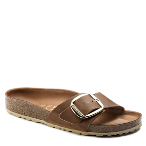 Madrid Big Buckle Cognac Oiled Leather Women Village Shoes Fresno