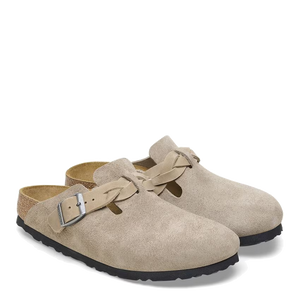 Boston Braided Taupe Suede Leather (Women)