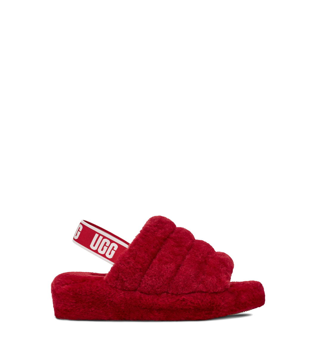Red fluffy best sale ugg slides