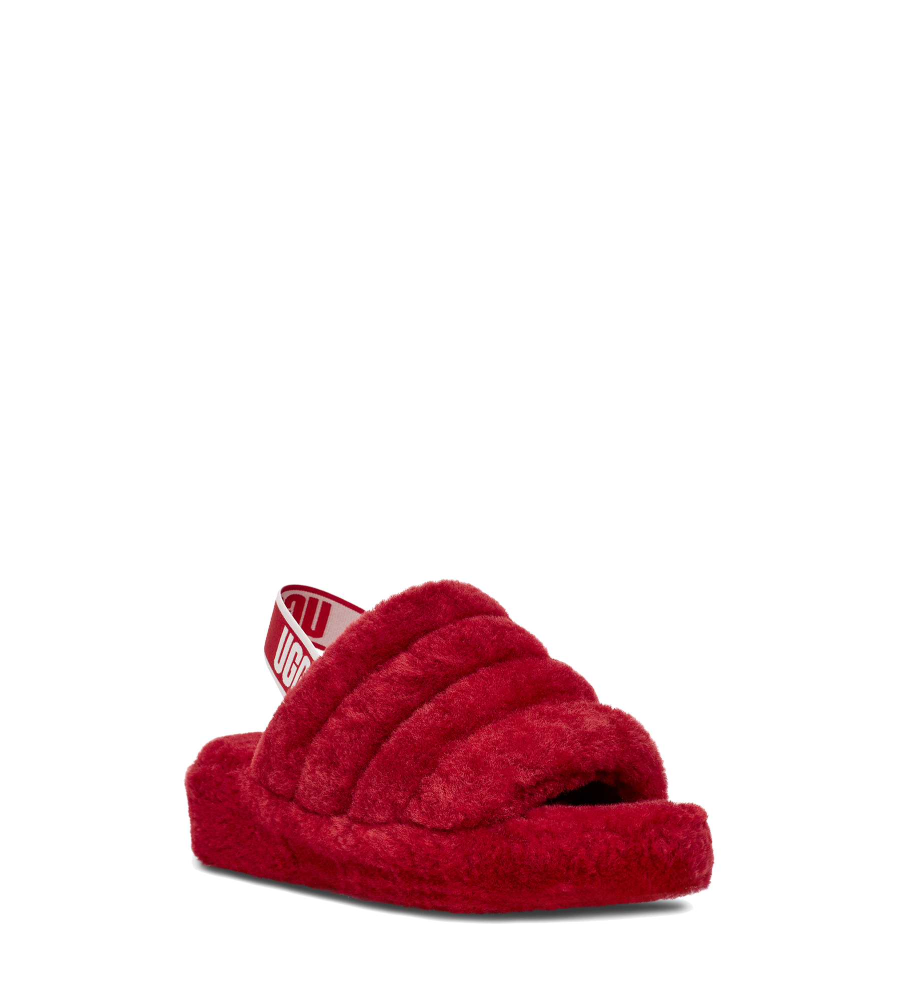 Red furry discount ugg slides