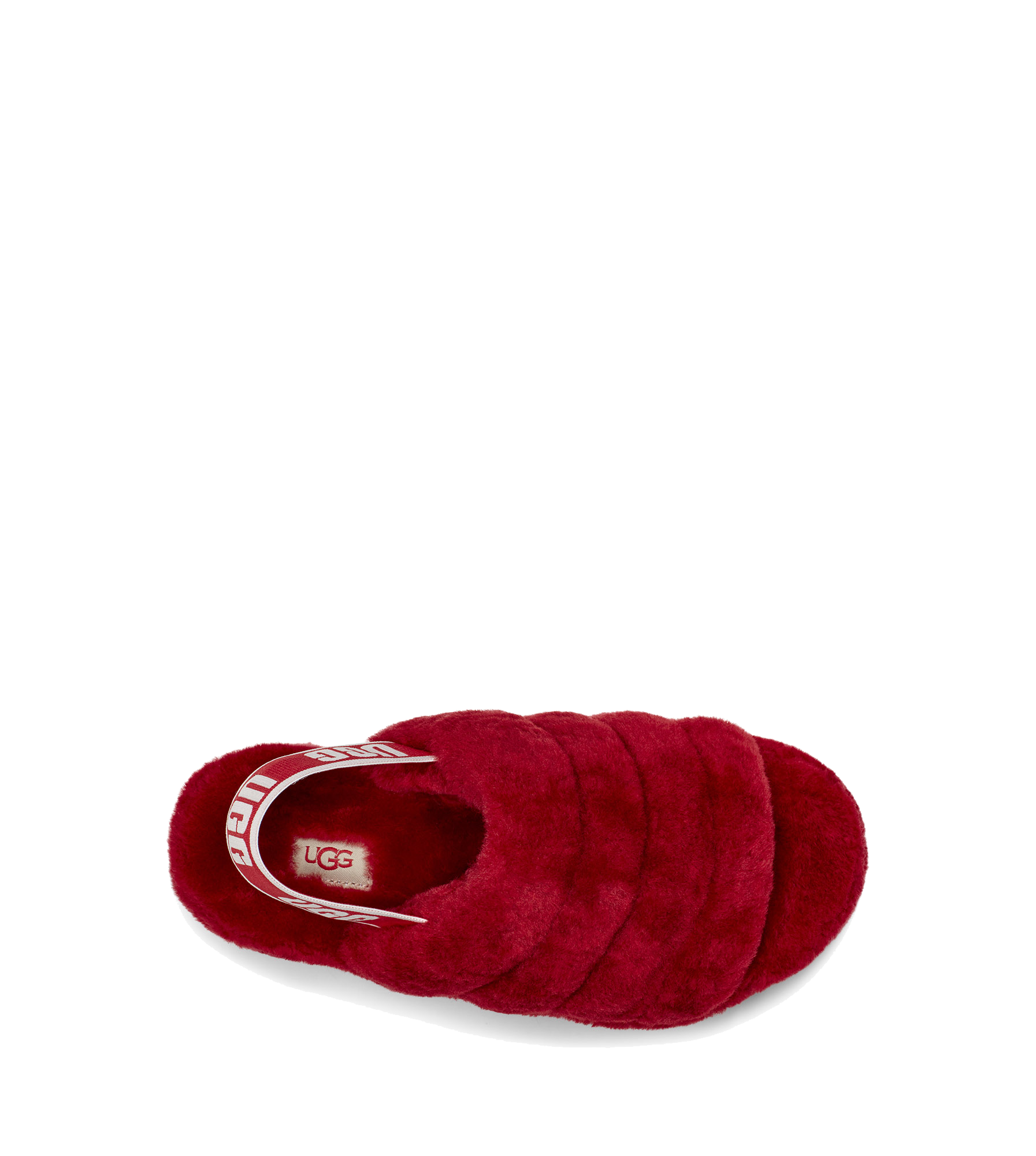 Red ugg discount fluff yeah slide