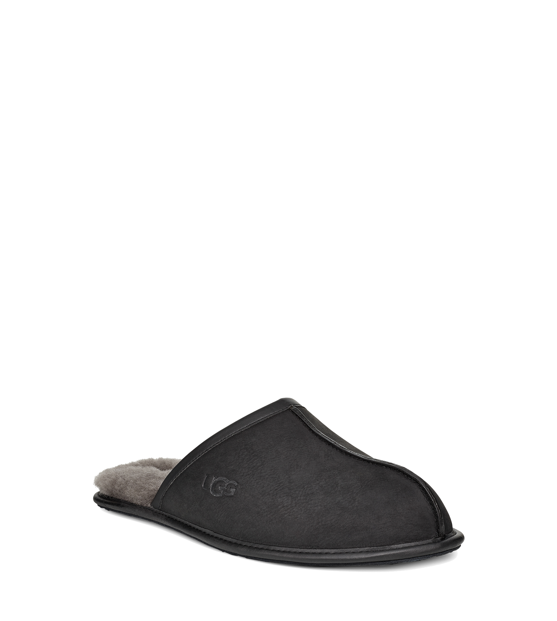 UGG Scuff Leather Black (Men) – Village Shoes Fresno display picture 1