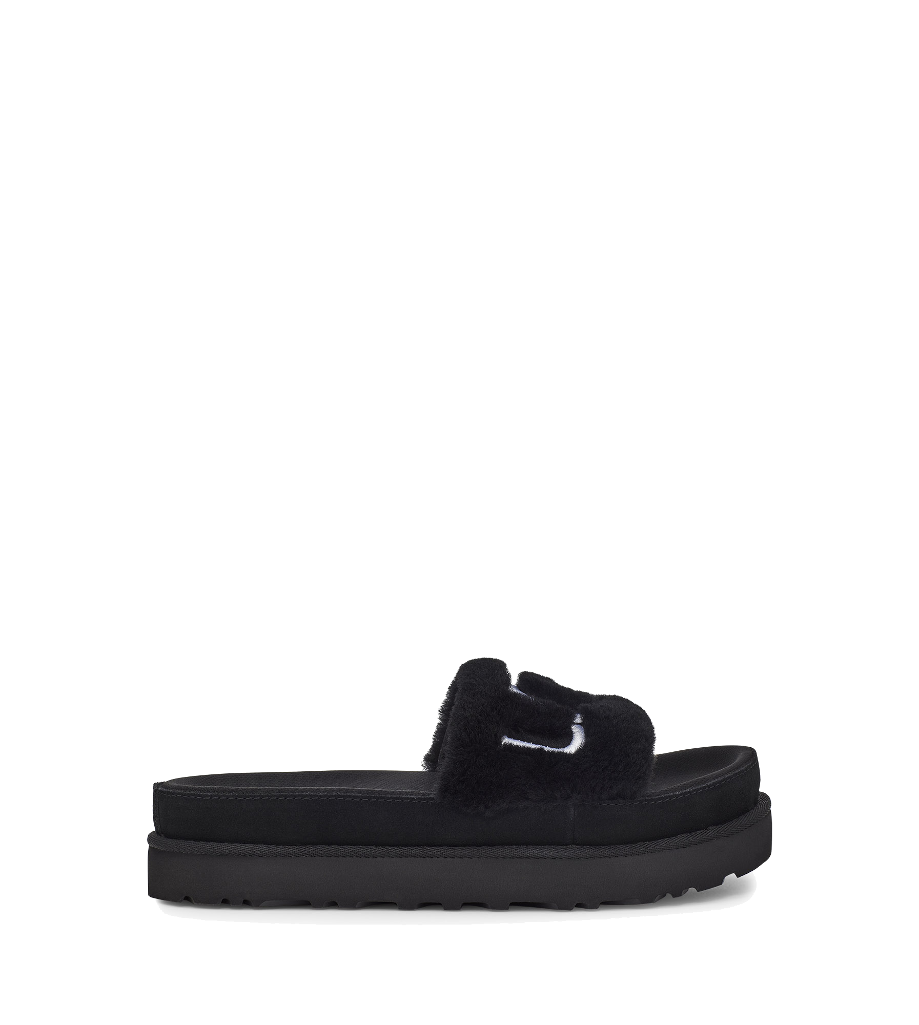 Ugg fur best sale slides black
