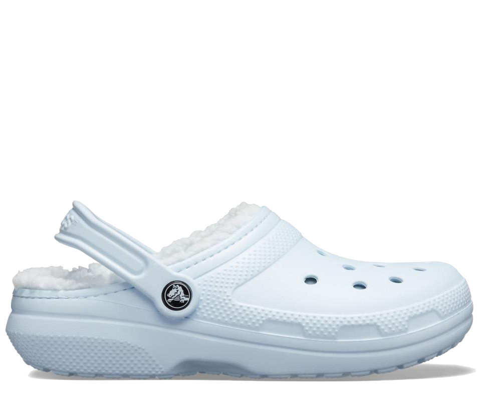 Blue fuzz top lined crocs