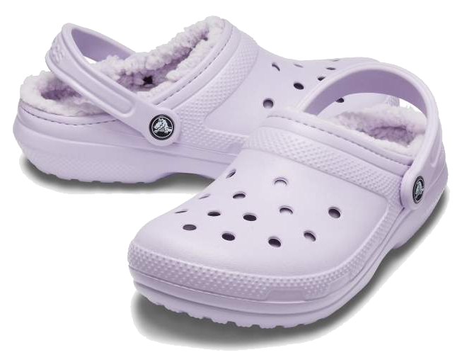 lavender fuzzy crocs