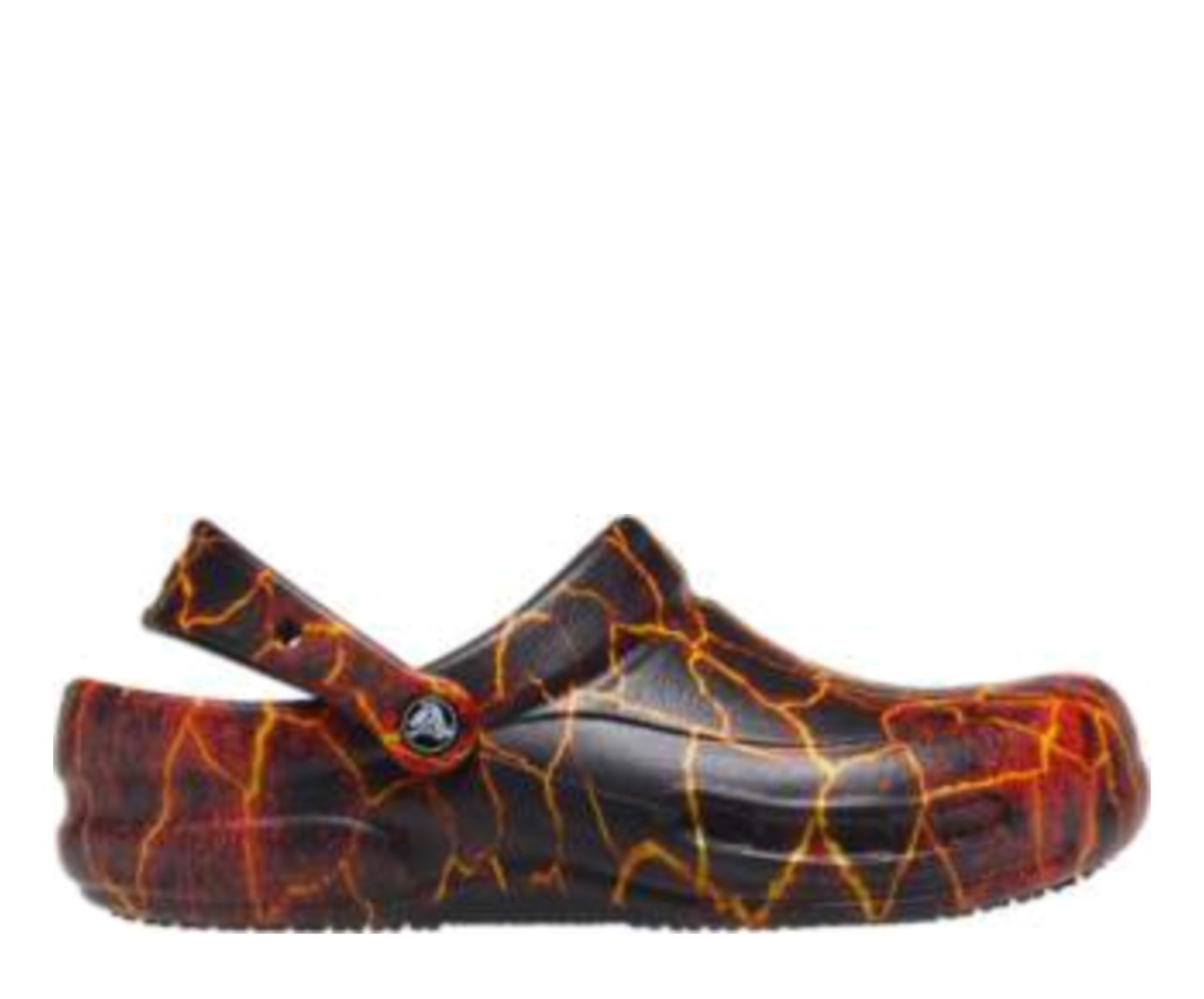 Black crocs top with flames
