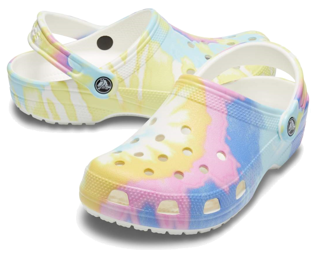 Classic Clog Tie Dye Pastel White Multi Unisex Village Shoes