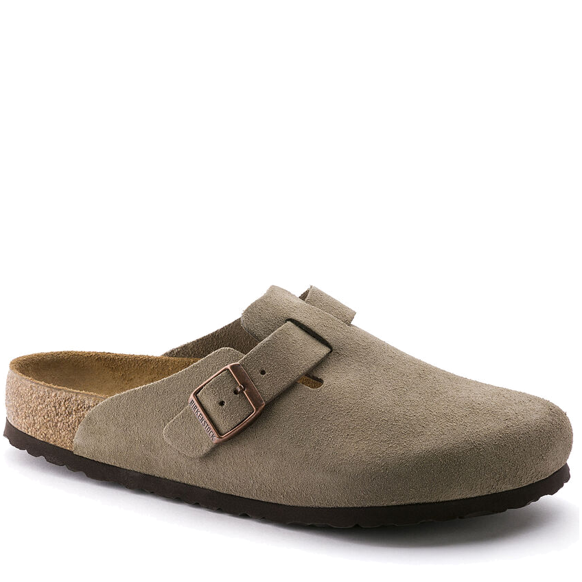 Boston Soft Footbed Suede Taupe (Women) – Village Shoes Fresno